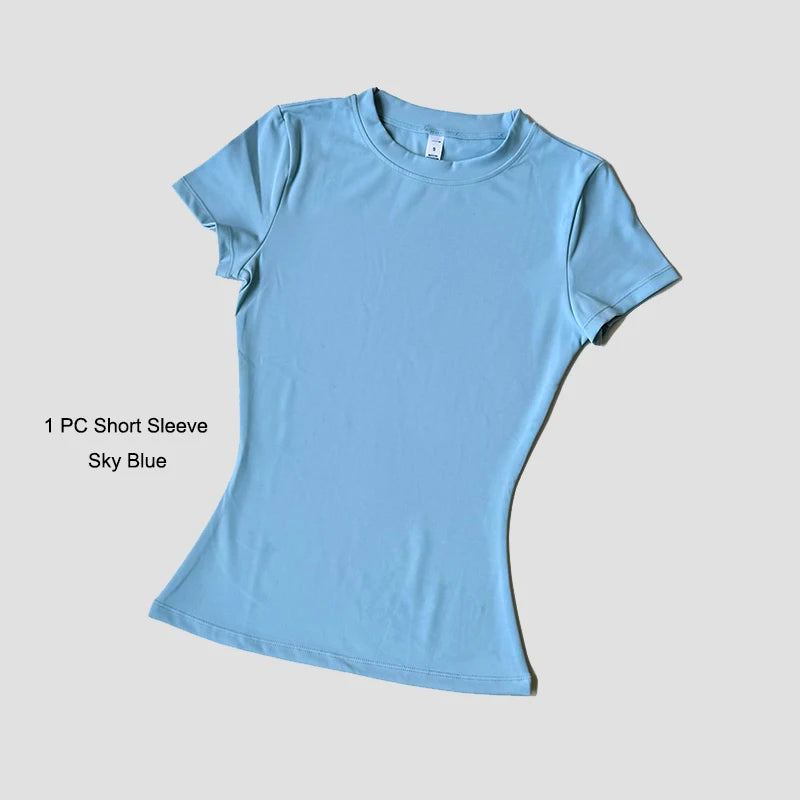 Women Yoga Top Seamless Sport T Shirts Fitness Clothes Short Sleeve Yoga Shirt Gym Top Running Active Wear Quick Pick Grocers